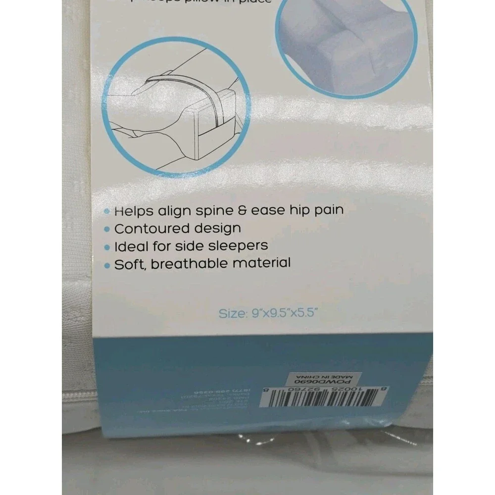 Caring Mill Knee Support Memory Foam Pillow Side Sleeper Strap Hip Spine Align